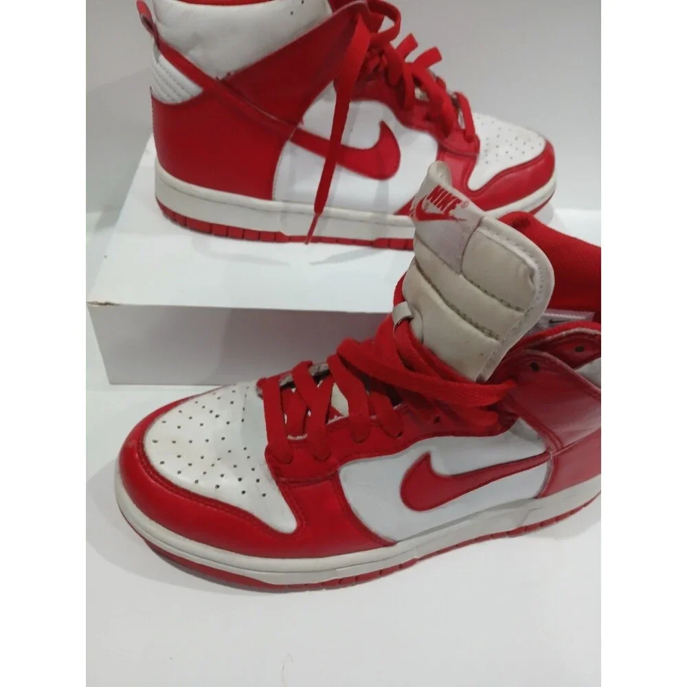 Nike Dunk High Red White Sneakers Women’s Size 6.5Y DB2179-106 High Top Shoes